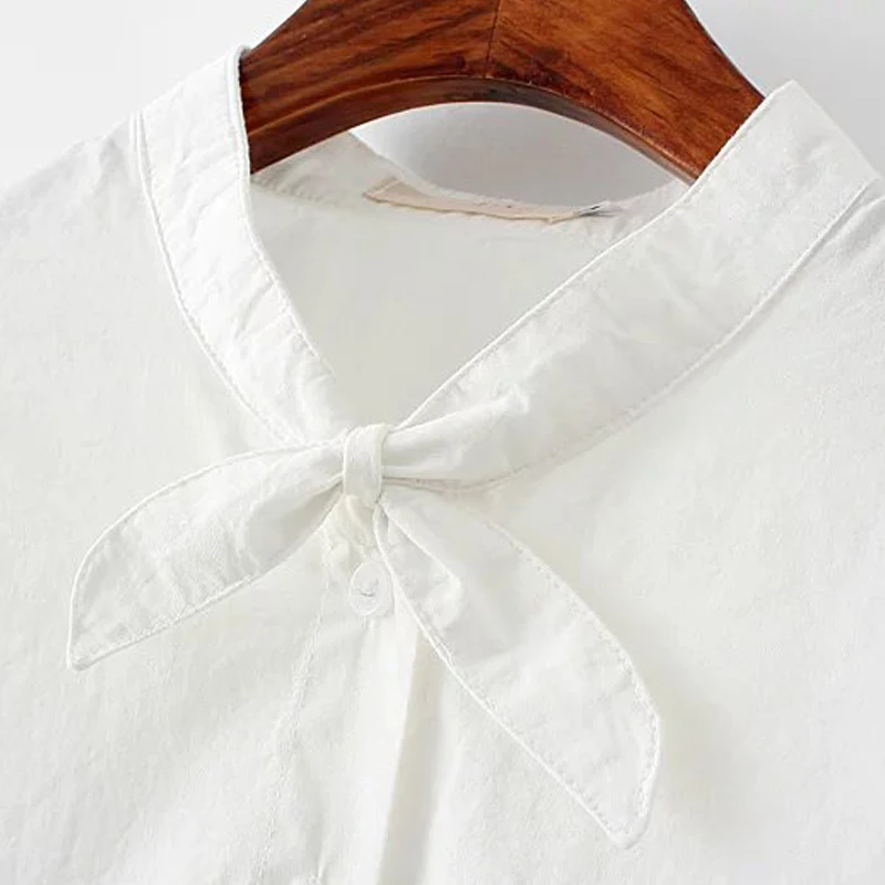 Женские топы и блузки GOPLUS с бантом на воротнике однобортные рубашки длинным