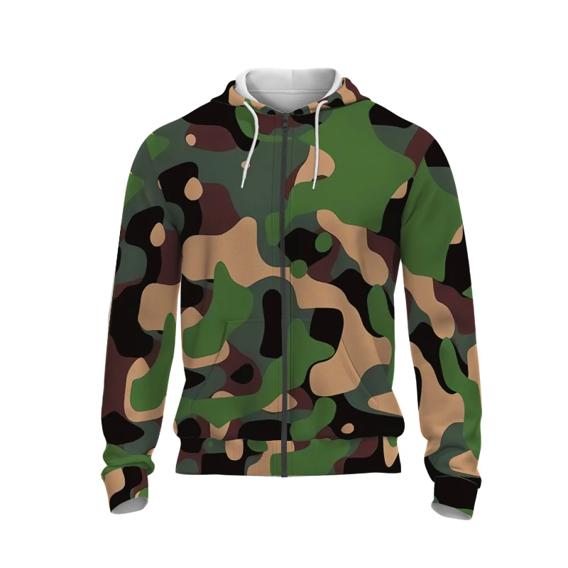 

3D European And American Sports Outdoor Travel Camouflage Training Men's Creative Personality Loose Hoodie