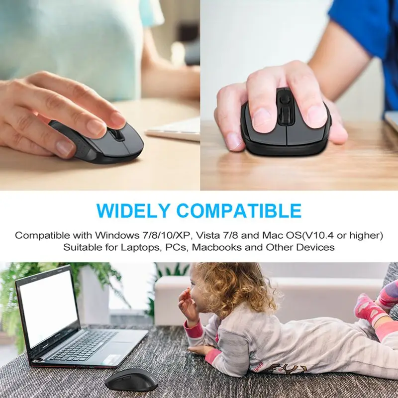 2.4GHz Wireless Optical Mouse AI Voice Control 110 Languages Translation 1600 DPI Mice for Windows 7/8/10 Mac PC Laptops
