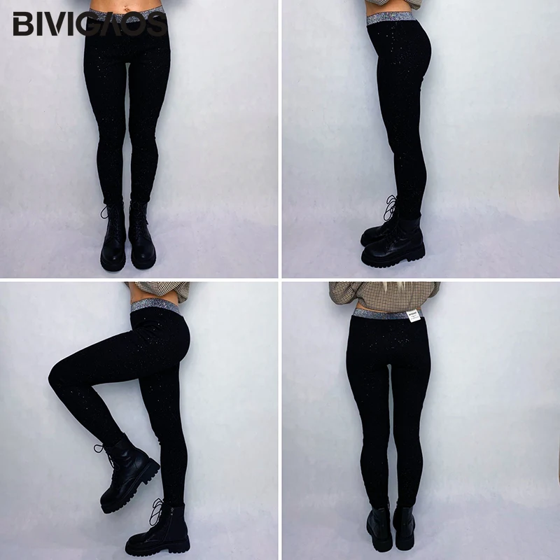 BIVIGAOS 2020 новые корейские яркие шелковые хлопковые леггинсы женские с высокой