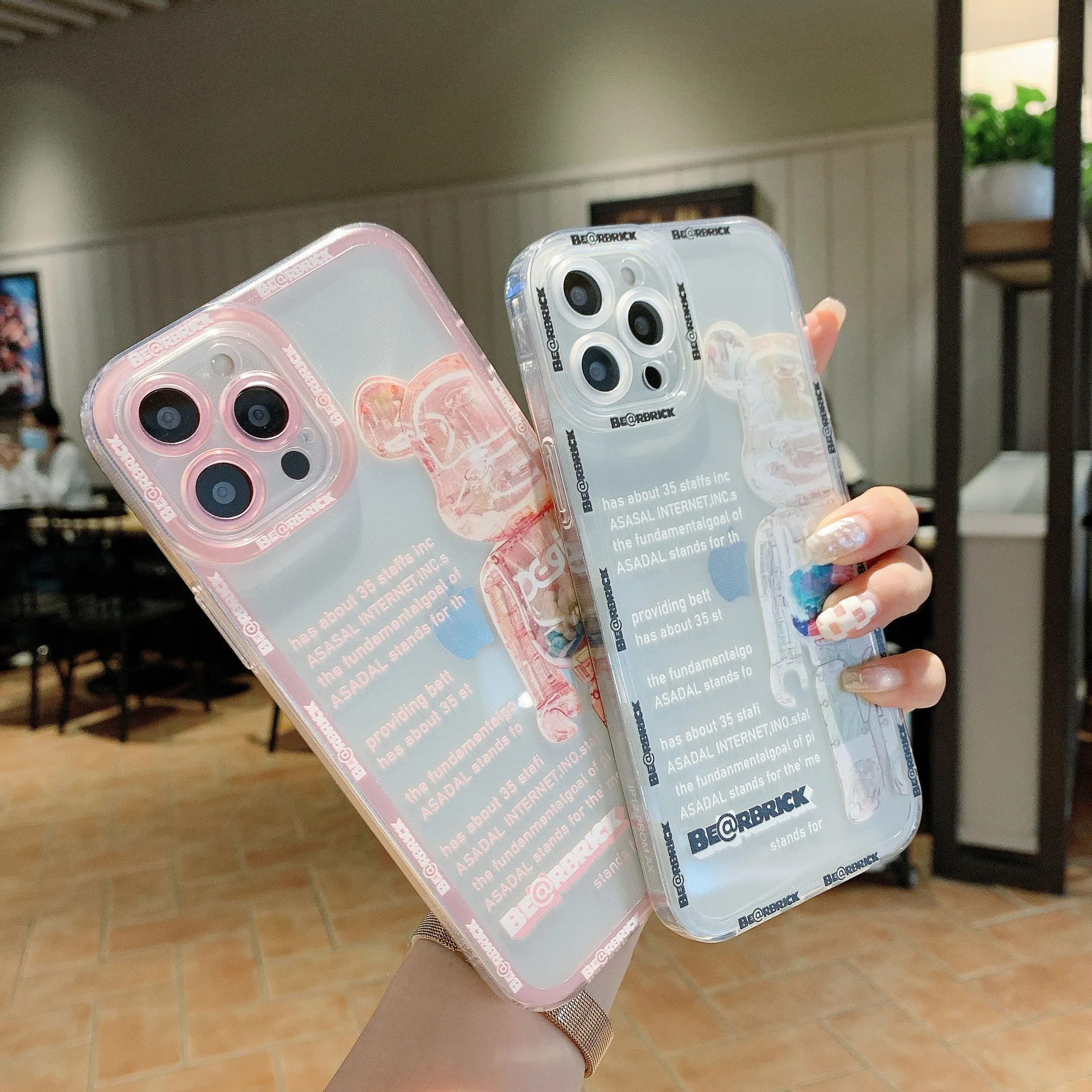 

Cartoon Street Fashion Couple Violent Bear Soft Mobile Phone Case For iPhone 12 11 13 Pro X XS Max 7 8 Plus Phone Cover