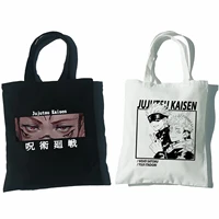 jujutsu kaisen japanese anime canvas bag casual harajuku women bag large capacity vintage shopper bag punk women shoulder bags