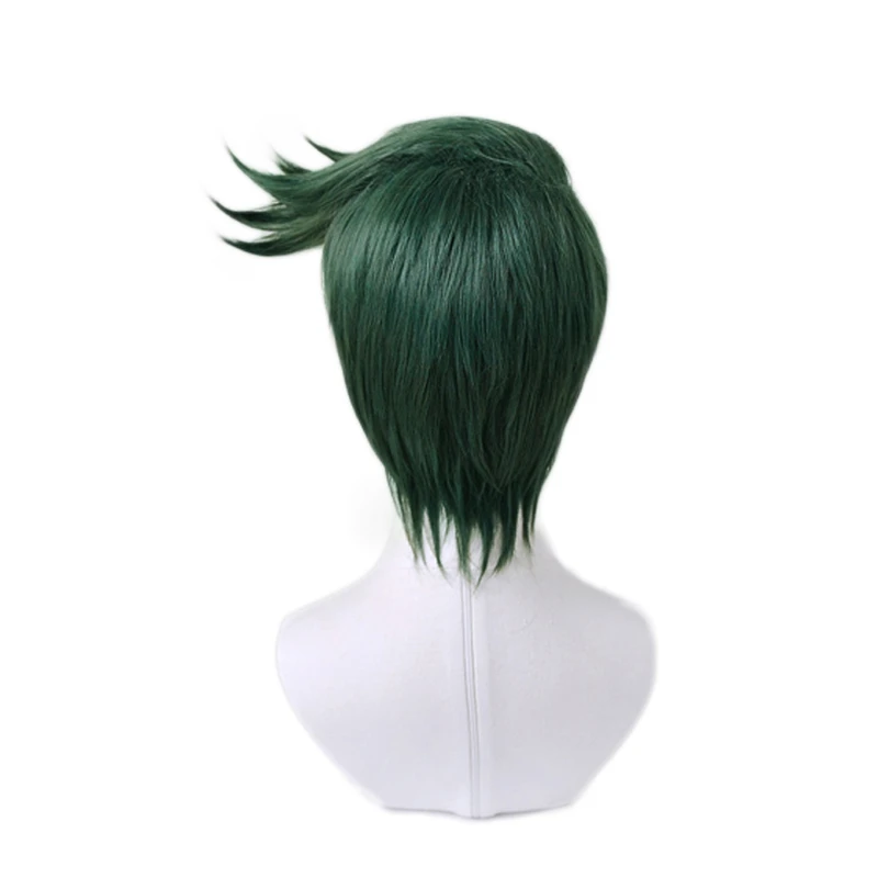 

JoJo's Bizarre Adventure Rohan Kishibe Short Dark Green style Heat Resistant Synthetic Hair Halloween Party JOJO Cosplay Wig