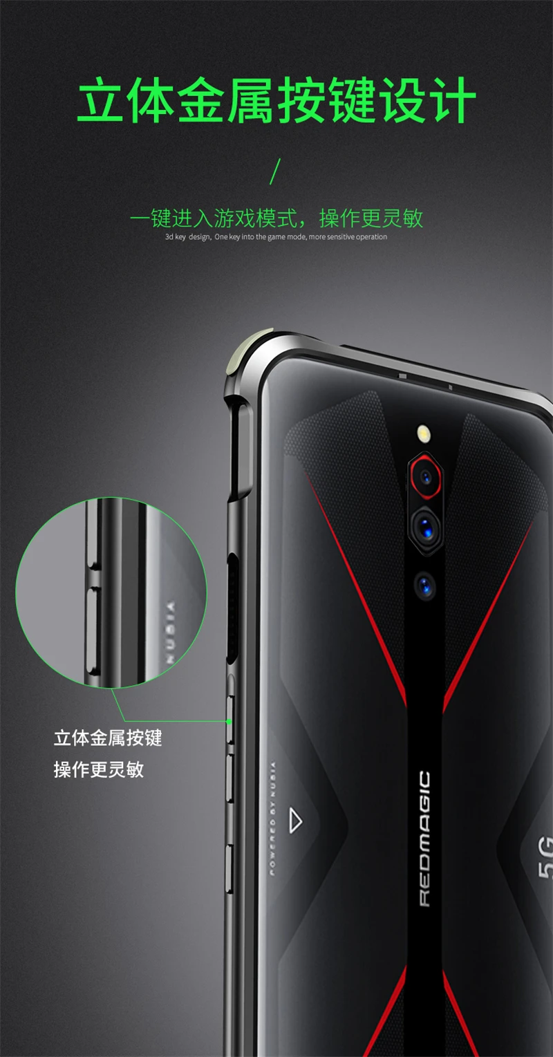 

Shockproof Phone Case for ASUS ROG 2 3 Ultra Thin Full Protection Cover with Air Bag Luxury Aluminum Metal Shell
