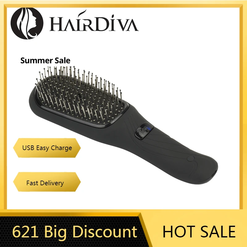 HairDiva Портативная вибрационная щетка Анион снимает статическое электричество
