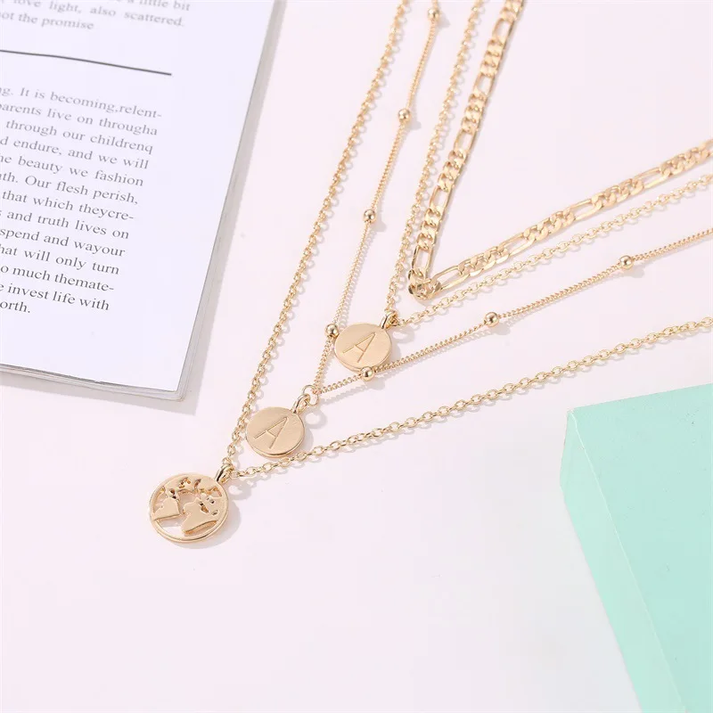 Винтажное ожерелье чокер с надписью Moon Heart для женщин многослойное золотое