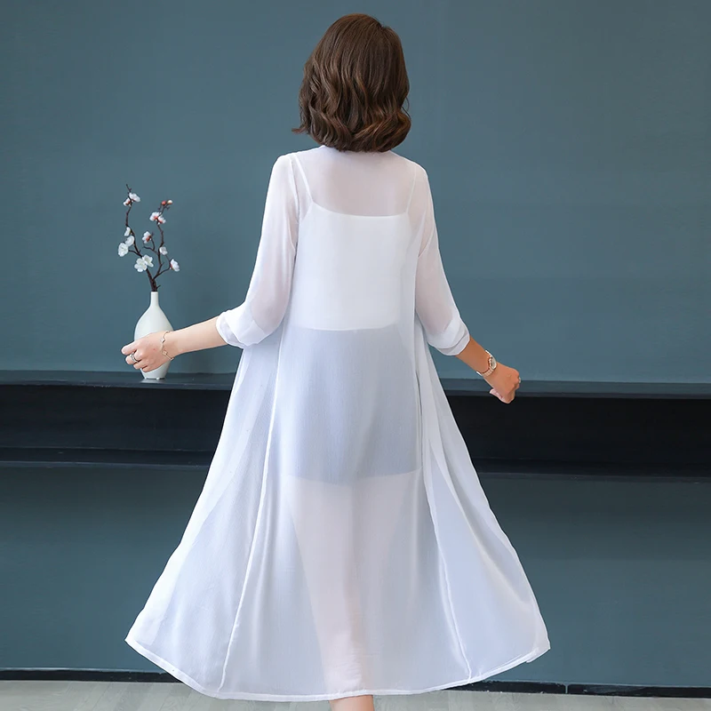 

Plus Size Women Thin Summer Chiffon Shirts Blouses Long Sleeve Shirt Women Tops Casual Shirt for Female Sun Protection Clothing