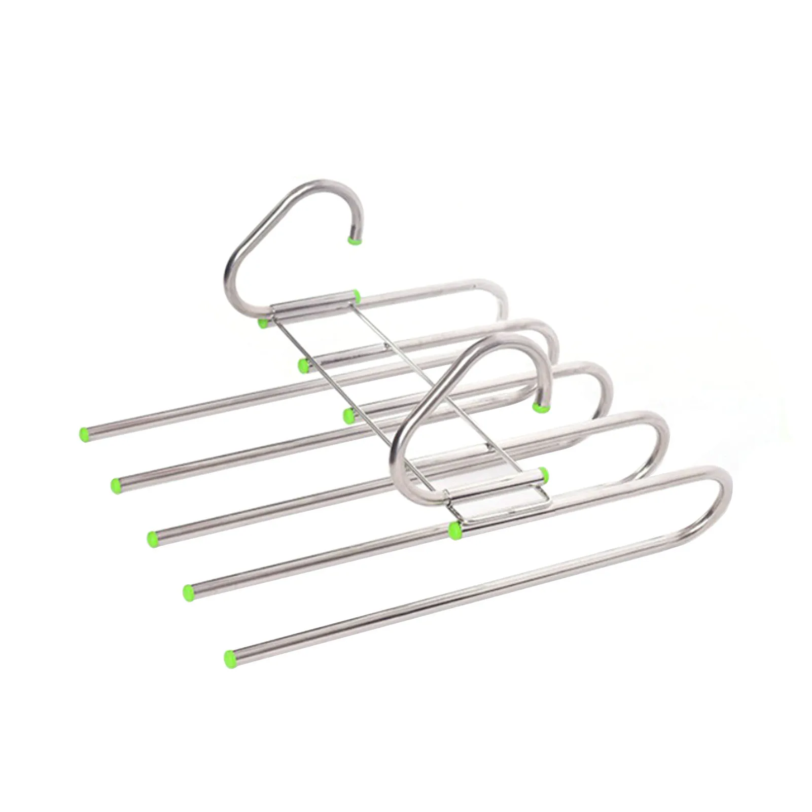 

5 layers Stainless Steel Clothes Hangers S Shape Pants Storage Hangers Clothes Storage Rack Multilayer Storage Cloth Hanger