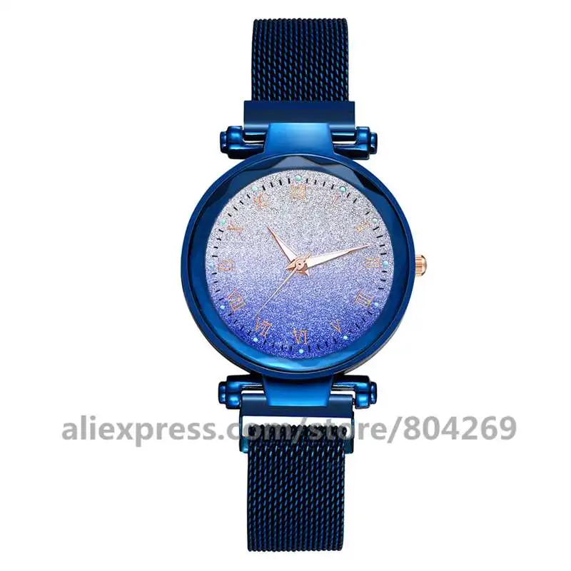 Wholesale Night Luminous Watches Hot Sale Women Magnet Buckle Gradient Color Starry Sky Watch Luxury Ladies Alloy Quartz Watches