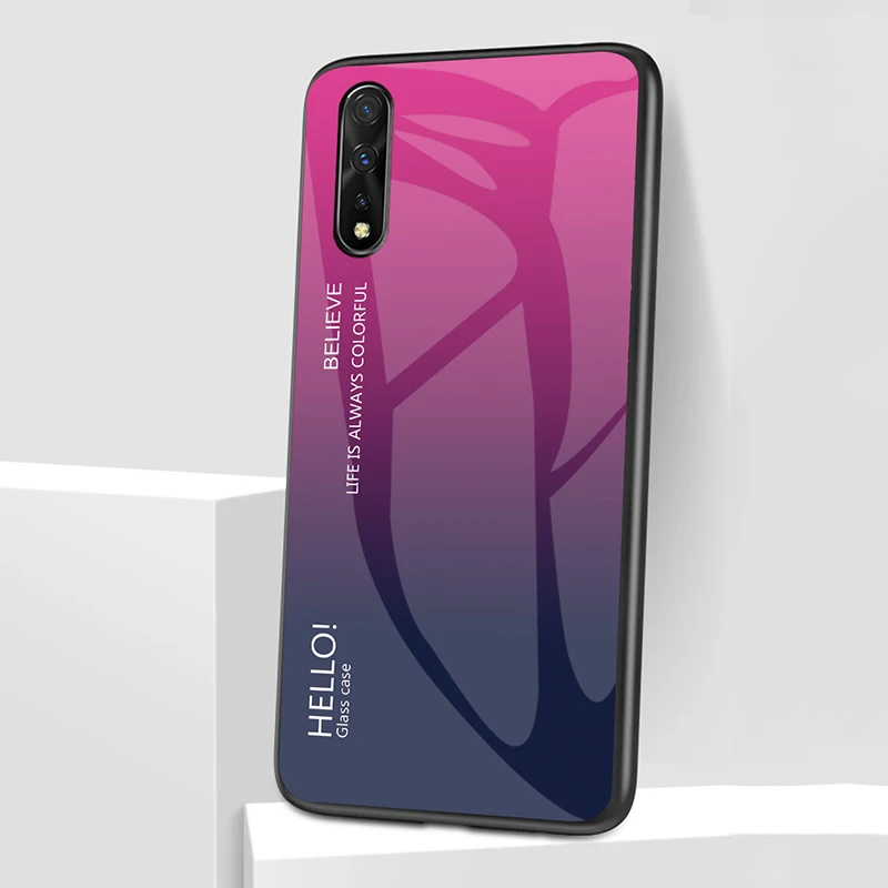 Градиентный защитный чехол для телефона из закаленного стекла Huawei P20/Pro P30 Lite/Nova4E