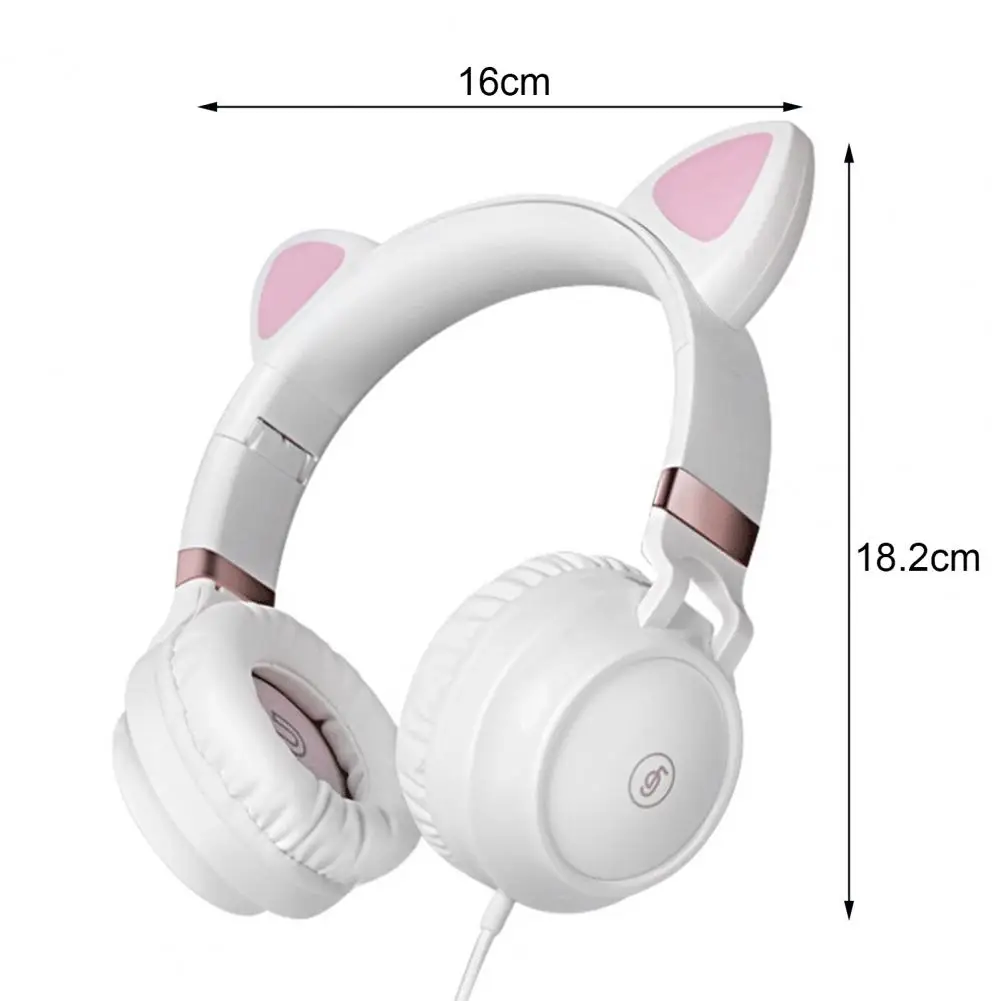 

EP28 Headphone Mega Bass Foldable Cats Ear Shape 3.5mm Wired Gaming Headset for Online Class