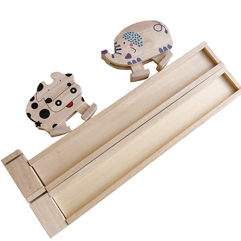 

Детские игрушки Монтессори в виде животных, трек, набор игрушек, корова, слон, инерционная балансировка, трек, ходячие игры, Обучающие деревя...