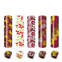 5 sheets food chocolate transfer paper pattern butterfly leaf fruit decoration printing cake baking mold