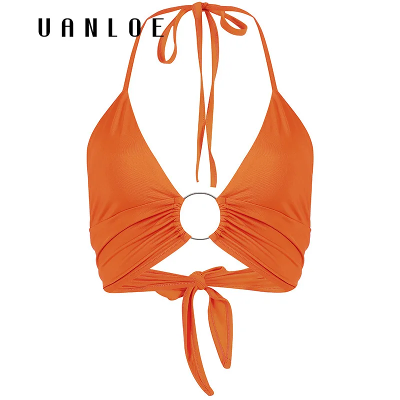 

Women Halter Sexy Backless Tank Top 2020 Summer Streetwear Tank Tops Sleeveless Top Women Bralette Crop Top