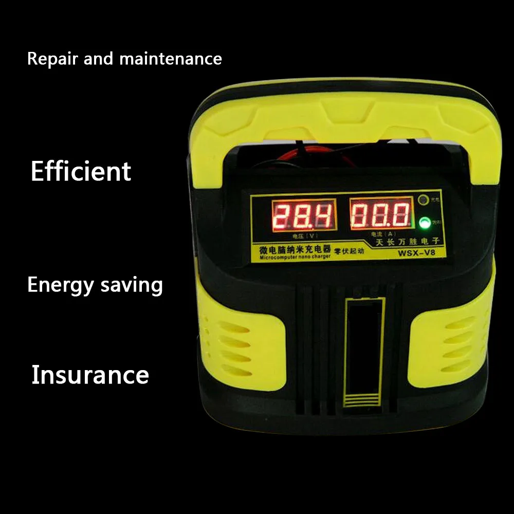 Универсальное автомобильное зарядное устройство для аккумуляторов 12 В/24 В с ЖК