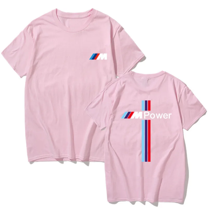 

2021 BMW M Power Summer Cotton Men's Fashion Top Casual Short-sleeved Solid Color Unisex Round Neck hip-hop T-shirt Sports Top