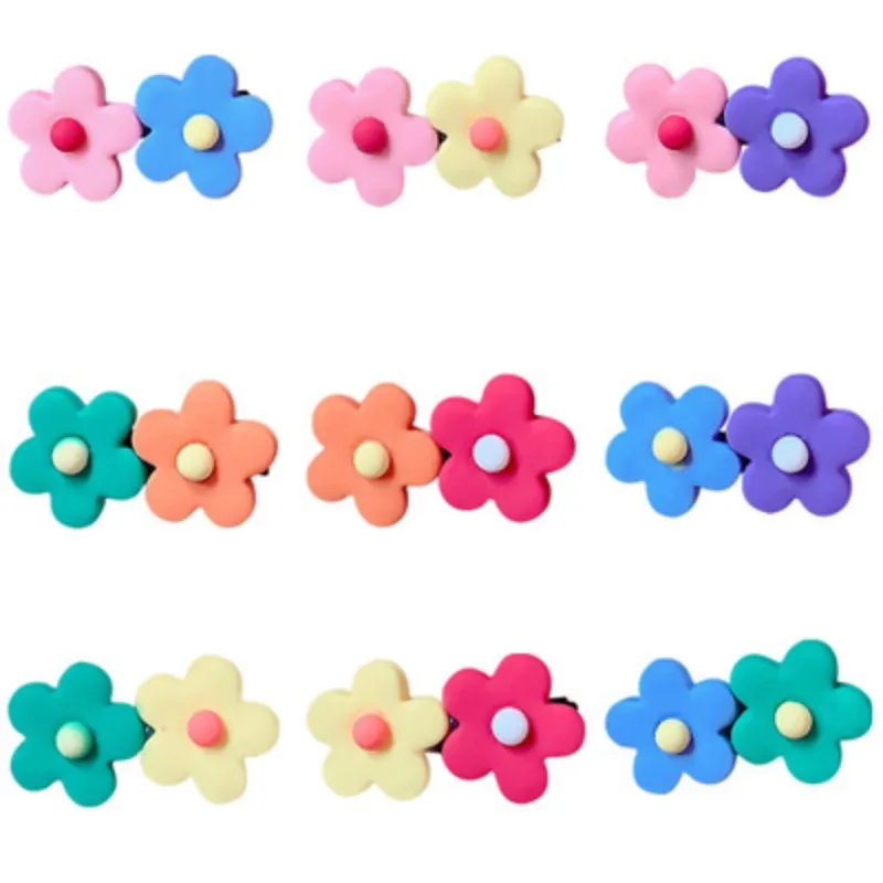 

Korean Fashion Flower Hair Clips for Women Kids Sweet Candy Color Baby Girls Flower Duckbill Hair Clip Hair Accessories