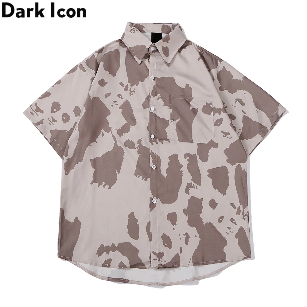 

Мужская пляжная рубашка с отложным воротником и принтом Dark Icon, лето 2021