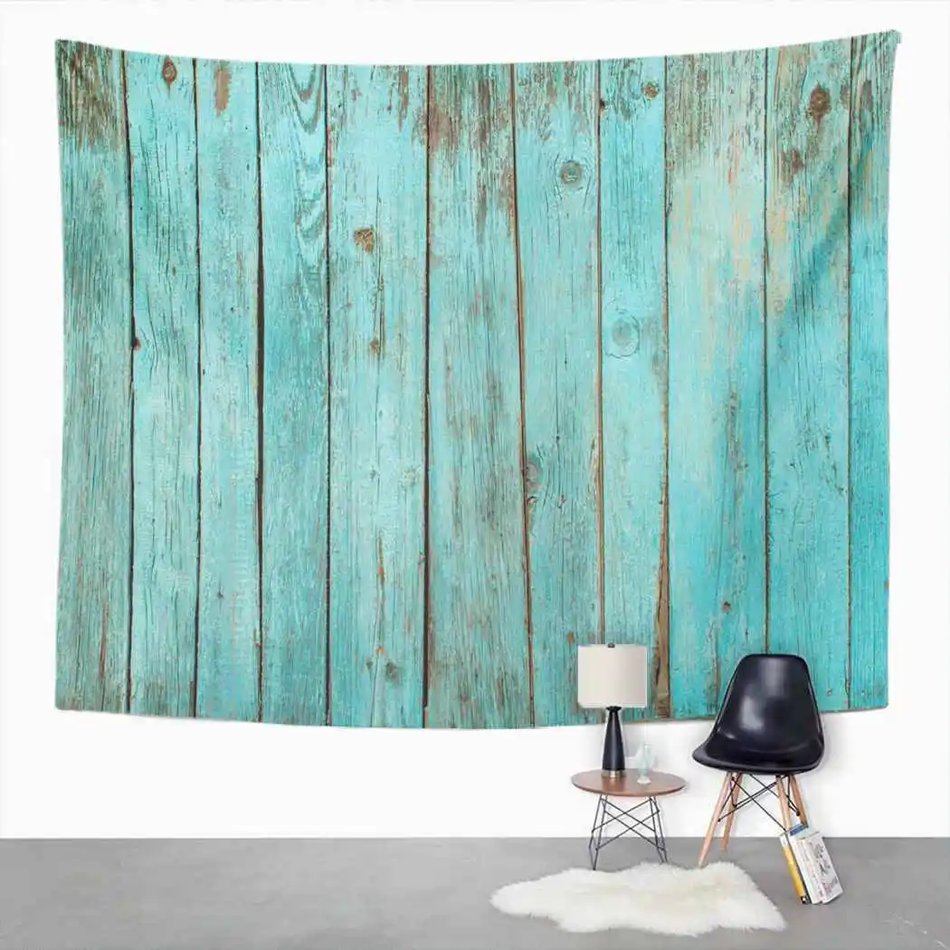 Светильник-голубой гобелен Потертый деревянный пикник коврик пляжное полотенце