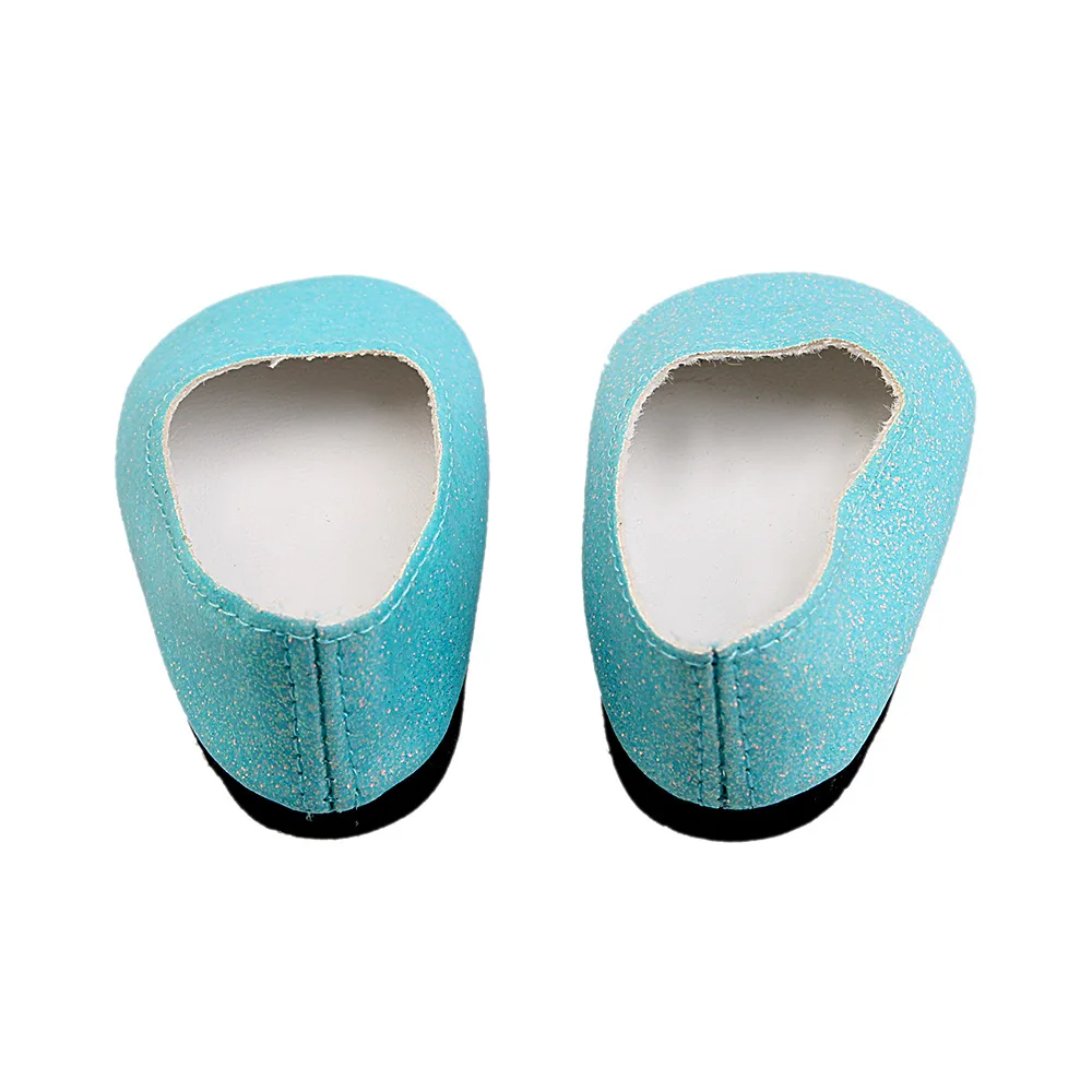 Новая индивидуализированная синяя блестящая обувь-лодочка для 43 см кукол