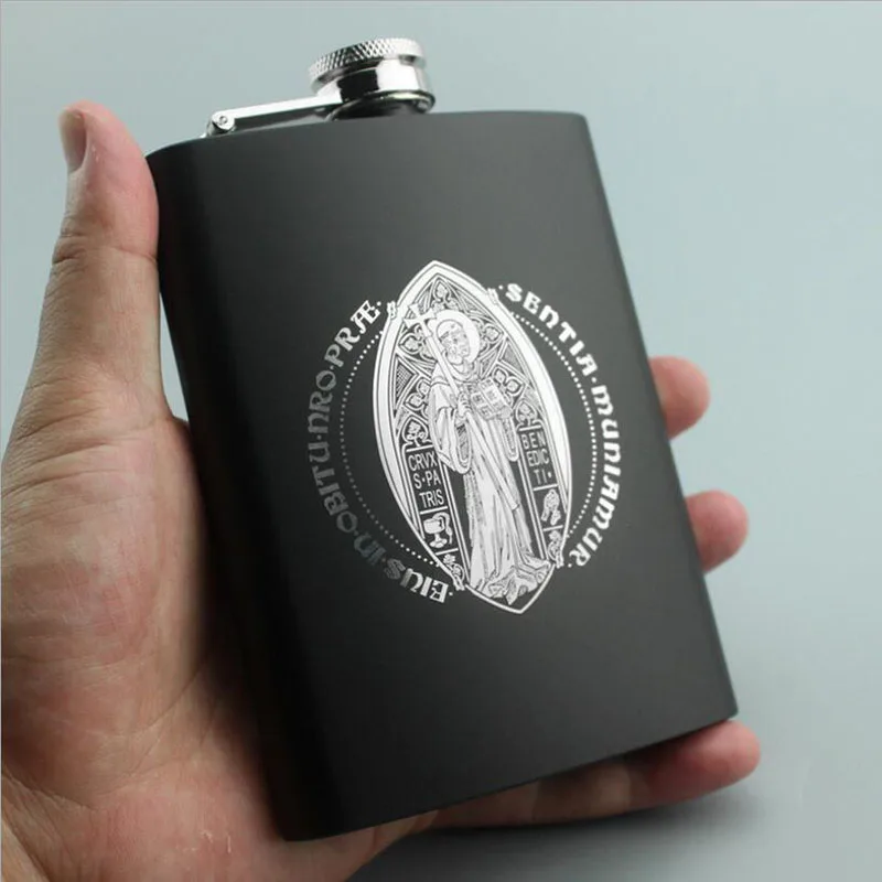 8 унций мини колба с черепом KGB Креативная печать нержавеющая сталь водка виски