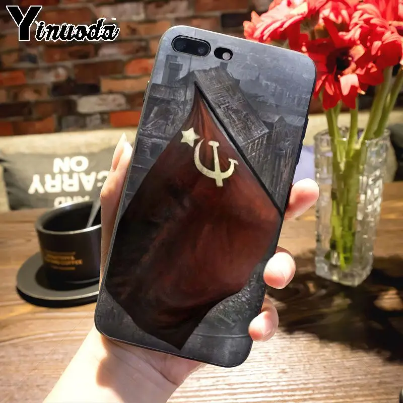 Yinuoda, раскрашенный чехол для телефона с флагом гранж СССР, для iPhone 7plus X XS MAX XR 6S 7 8 8Plus 5 5S 11 11pro max - Цвет: 11