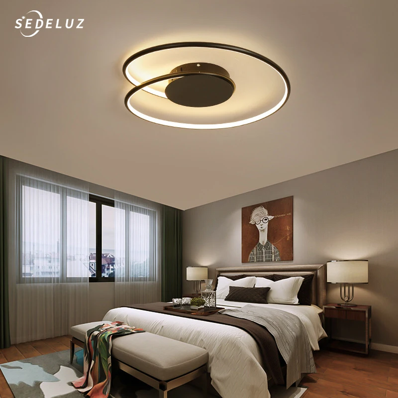 Nordic Decor Led Ceiling Lights for Living Home Bedroom Lamp Outdoor Waterproof  Lighting Black Chandelier Flush Mount SEDELUZ