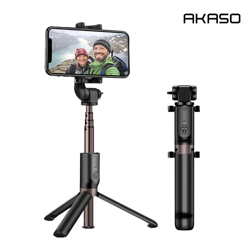 

AKASO Selfie Stick Phone Tripod 360°Degree Rotation Bluetooth Remote Wireless Monopod with 1/4 Mounting Screw for Action Camera