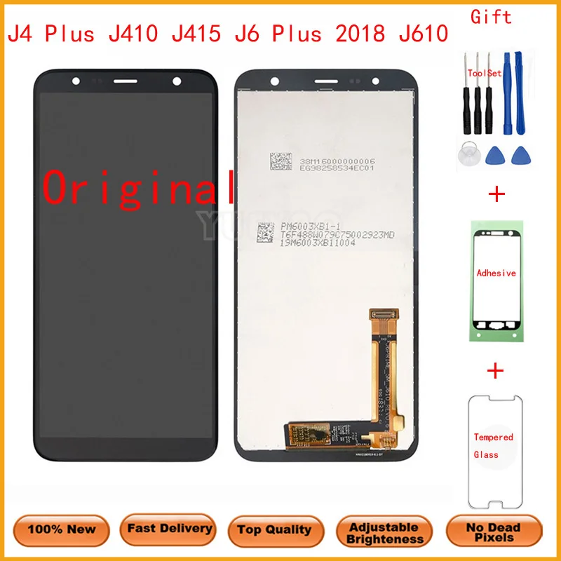 Оригинальный ЖК-дисплей для Samsung J4 Plus J415 ЖК-экран J610 J6 сенсорный дигитайзер в