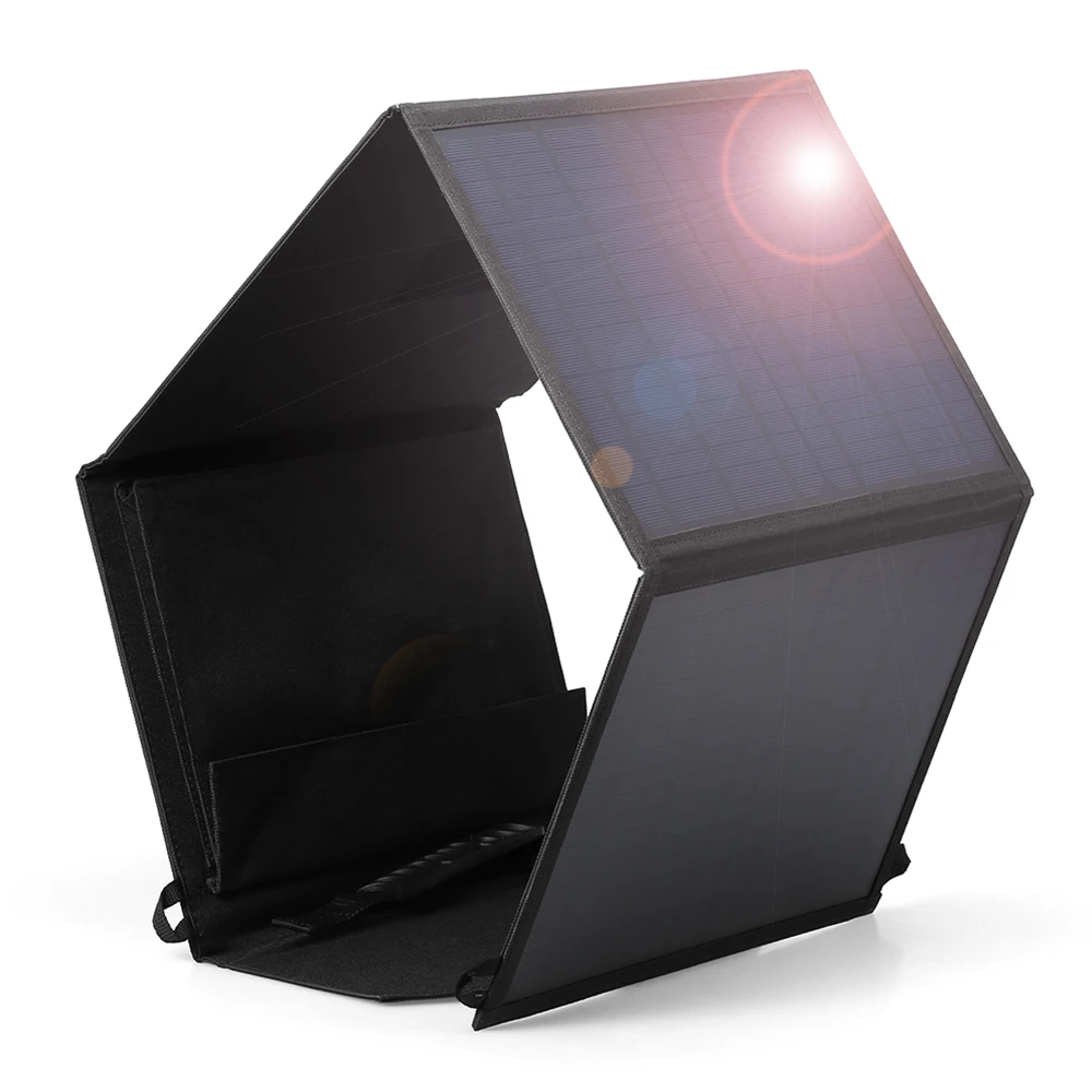 40W портативное солнечное зарядное устройство Водоотталкивающее 5 V/2A USB порт и DC18V