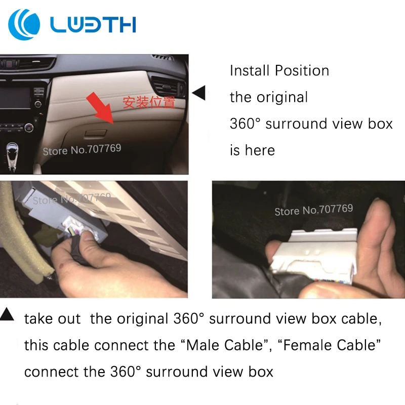 Автомобиль 360 градусов объемный вид камеры неразрушительного обновления DVR Функция для Nissan QASHQAI& X-TRAIL