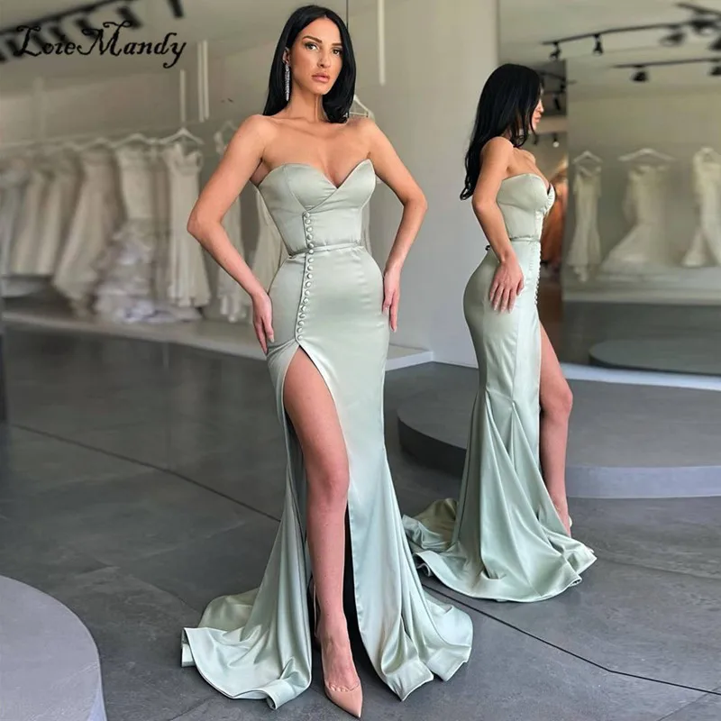 

Sweetheart Mermaid Prom Dresses Long 2022 Sexy High Split Dress Woman Party Night Vestidos de fiesta largos elegantes de gala