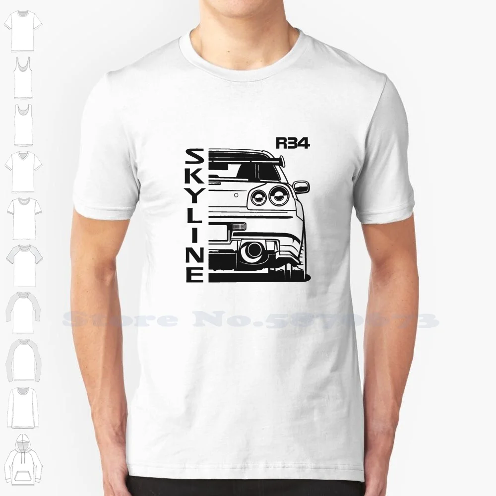 

R34 Skyline Gt-R - Jdm - Rb26 - Car Guys Summer Funny T Shirt For Men Women Nissan Gtr Gt R Skyline Rb26 Japanese Car