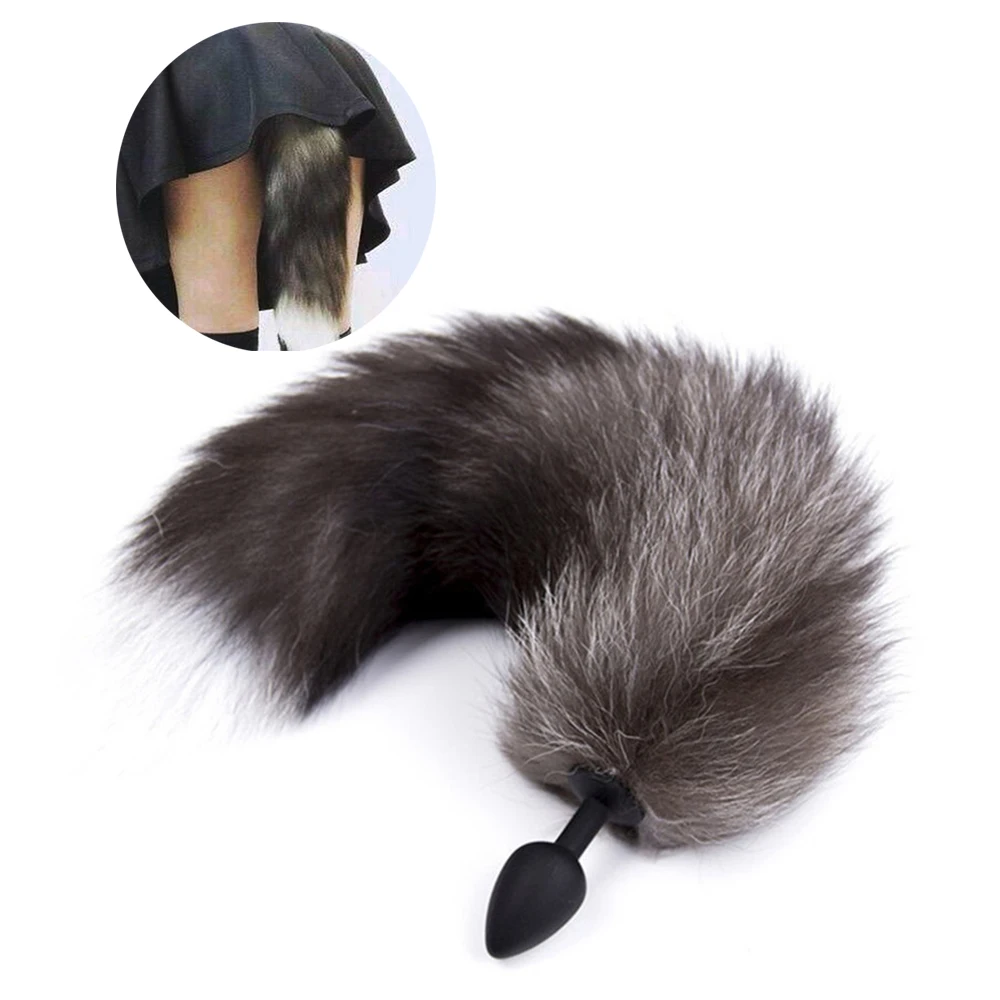 Сексуальный хвост анальный штекер Силиконовый лисий для простаты Анальный