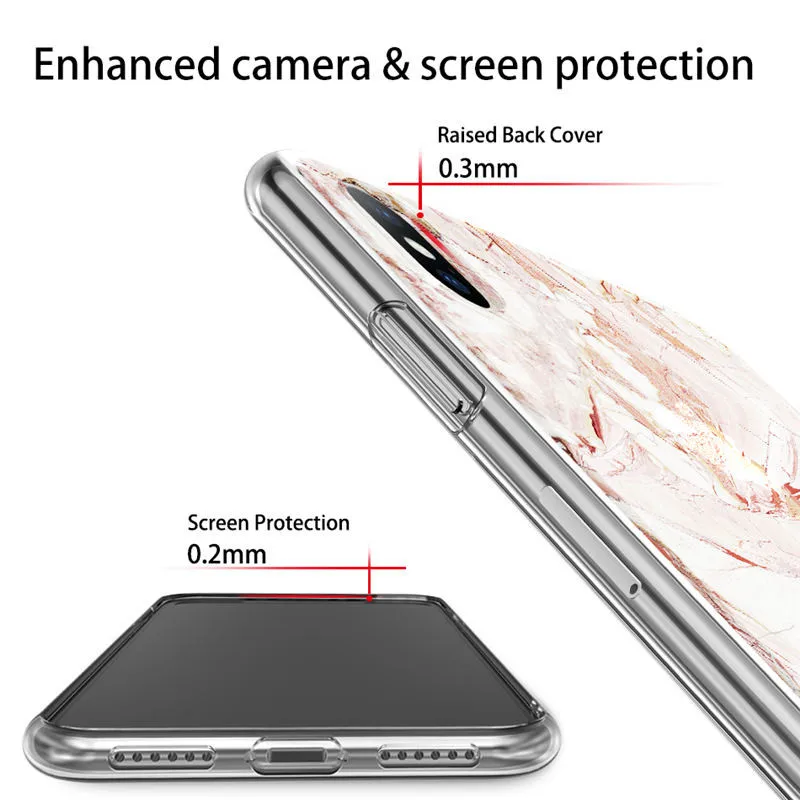 Moskado Marble Stone Texture Phone Case For iPhone 12 Pro 13 Pro Max 11 Pro Max X XR XS Max 7 8 Plus 7 8 6s Plus Soft TPU Cover