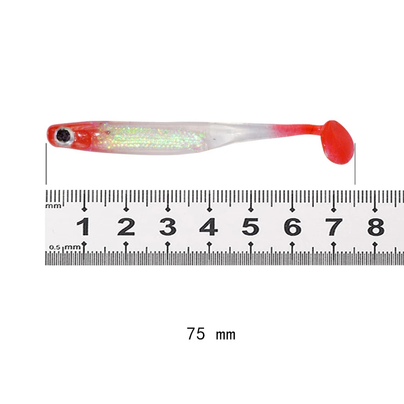 Цвета радуги 4 шт./лот Рыбалка мягкие приманки 10 см 7 5 6G 2 2G T хвост для рыбалки с