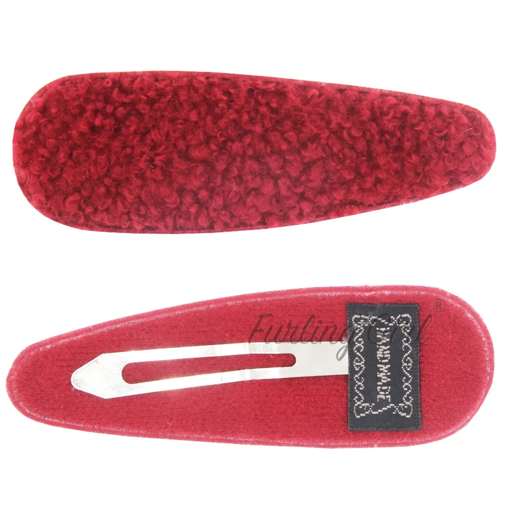 Furling Girl 1 PC Korean Triangle Teddy Faux Fur Hair Clip Water-Drop Shape Hairgrips Vintage Women Barrette Hairpin - купить по