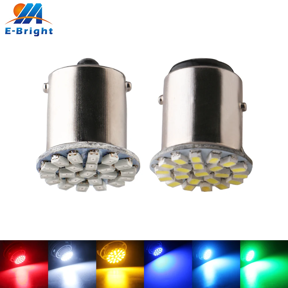 10 шт. 12 В 24 постоянного тока 22 SMD P21W 1156 BA15S P21/5 Вт 1157 BAY15D автомобильный сигнал