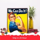 Мы можем это сделать! Винтажный постер Rosie the Riveter WW2, пропагандистские принты, античная настенная Картина на холсте, картины, украшение на стену