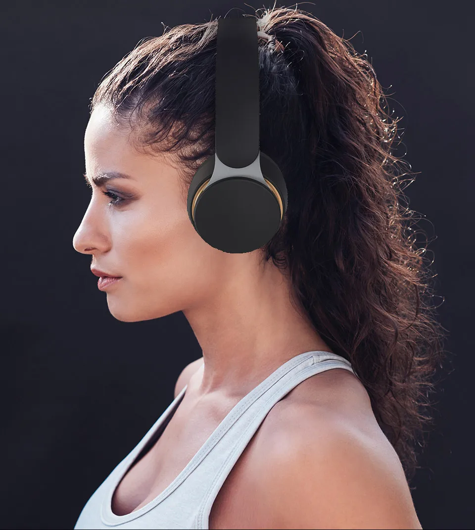 

wireless bluetooth headphones with microphone support memory card hifi stereo wired Gaming Sport Headset for iOS/Android pc