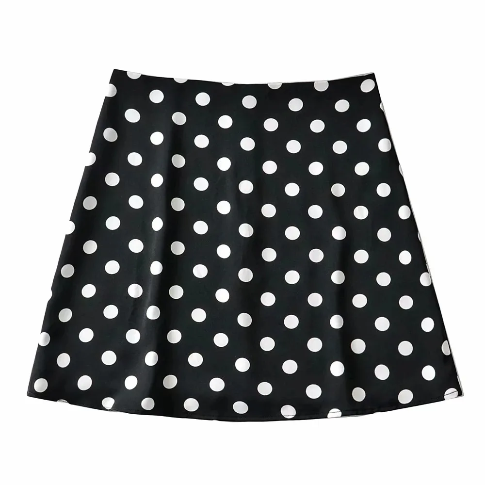 

Skirts Womens 2021 Fashionable Fresh Sweet Slim Fit High Waist Polka-Dot A- line Short Skirt Anti-Exposure with Lining