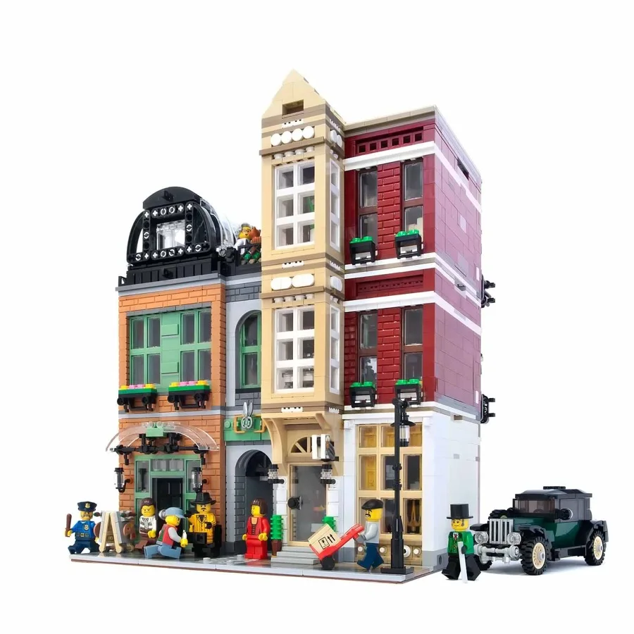 

MOC City Streetview Series The brickstive Havana Cafe Bike Shop University Post Model Modular Building Blocks Bricks Toys Gifts