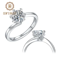 gems ballet drop shipping moissanite wedding finger ring for women silver jewelry 925 sterling 1ct engagement ring moissanite