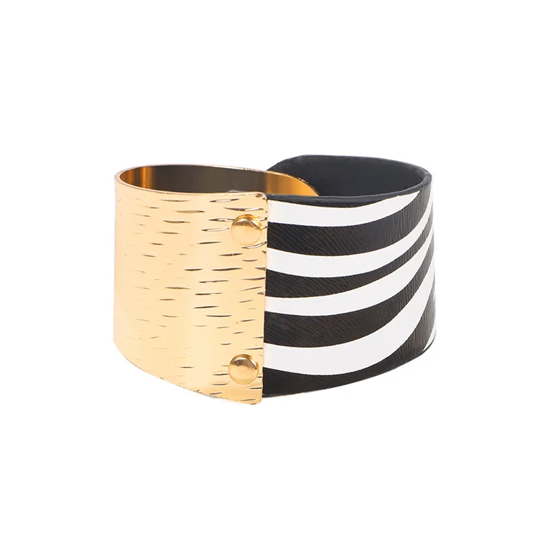 Женский широкий браслет из ПУ кожи с леопардовым принтом | Украшения и аксессуары