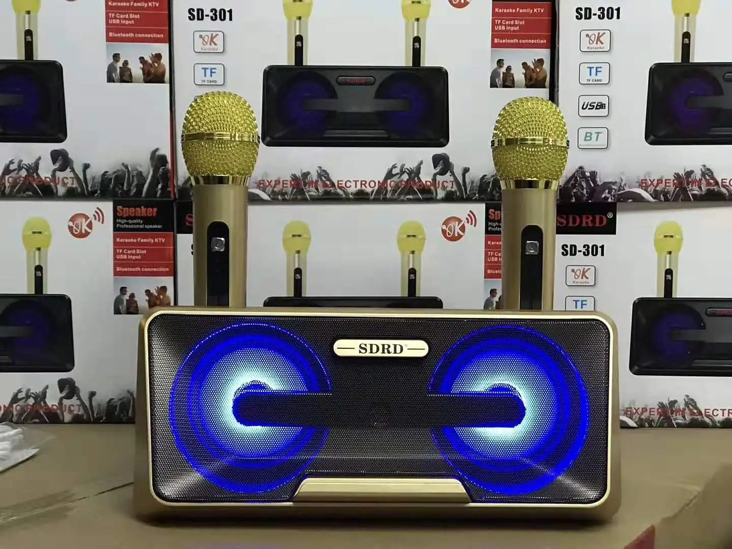 Sdrd301 беспроводной микрофон бытовой Ktv Открытый Портативный HIFI микрофон динамик мобильный телефон Bluetooth аудио Cara Ok машина