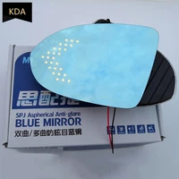 2pcs blue wing mirror glass heated angle wide glare proof led turn signal lamp for vw passat b8 3g 2017 2020 cc arteon 2019 2020