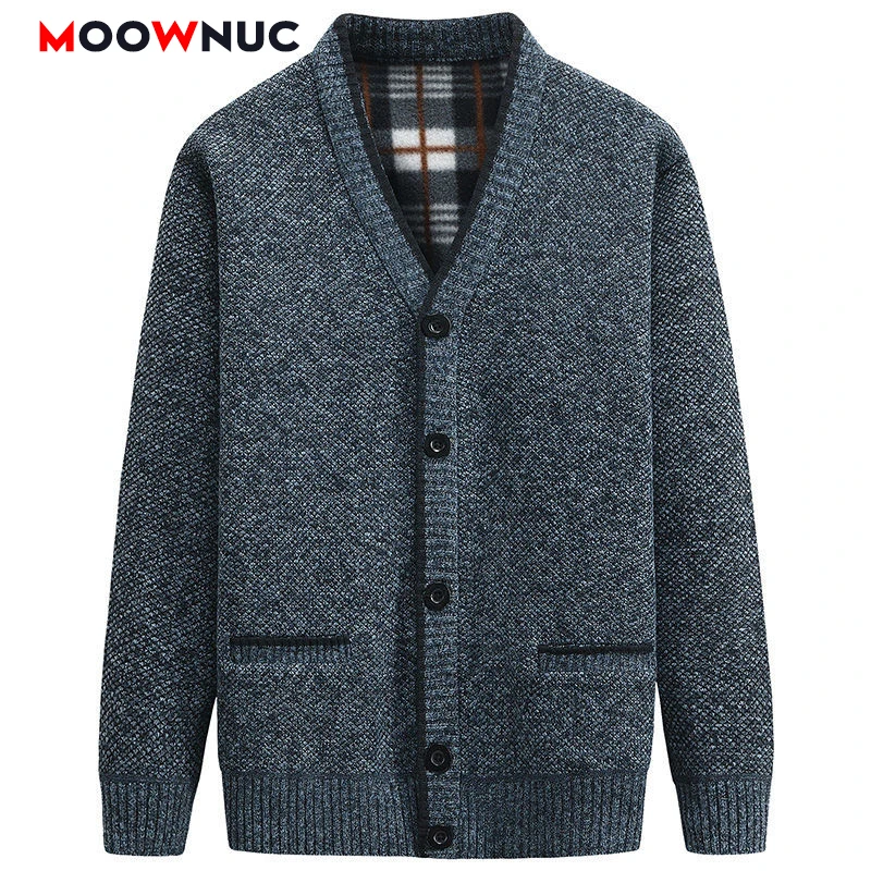 Кардиган MOOWNUC мужской модный свитер Новинка уличный однотонный с длинными