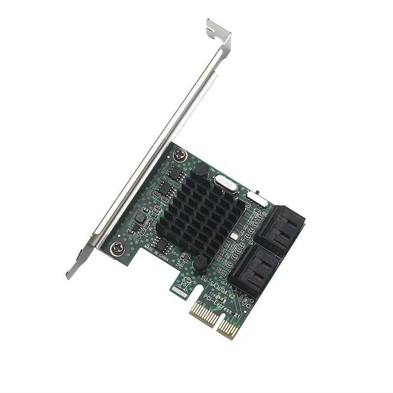 PCIe PCI Express 6G SATA3.0 4-Порты и разъёмы SATA III расширения карты контроллера широкие