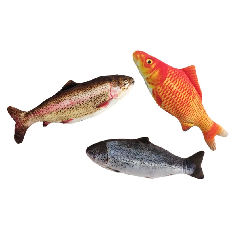 

Electric Moving Fish Cat Toy Realistic Plush Simulation Electric Wagging Fish Cat Toy Black Rainbow Trout