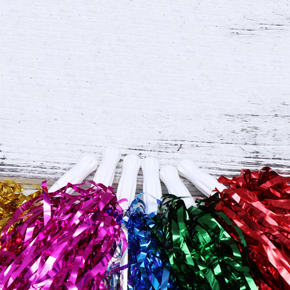 

10 Pcs 25g Cheering Balls Squad Spirited Fun Cheerleading Kit Cheer Poms Cheerleaders Supples with Handle for Competitio